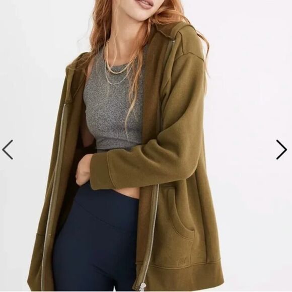 New! Madewell MWL Betterterry Full-Zip Long‎ Hoodie Sweatshirt, size S - Picture 3 of 16